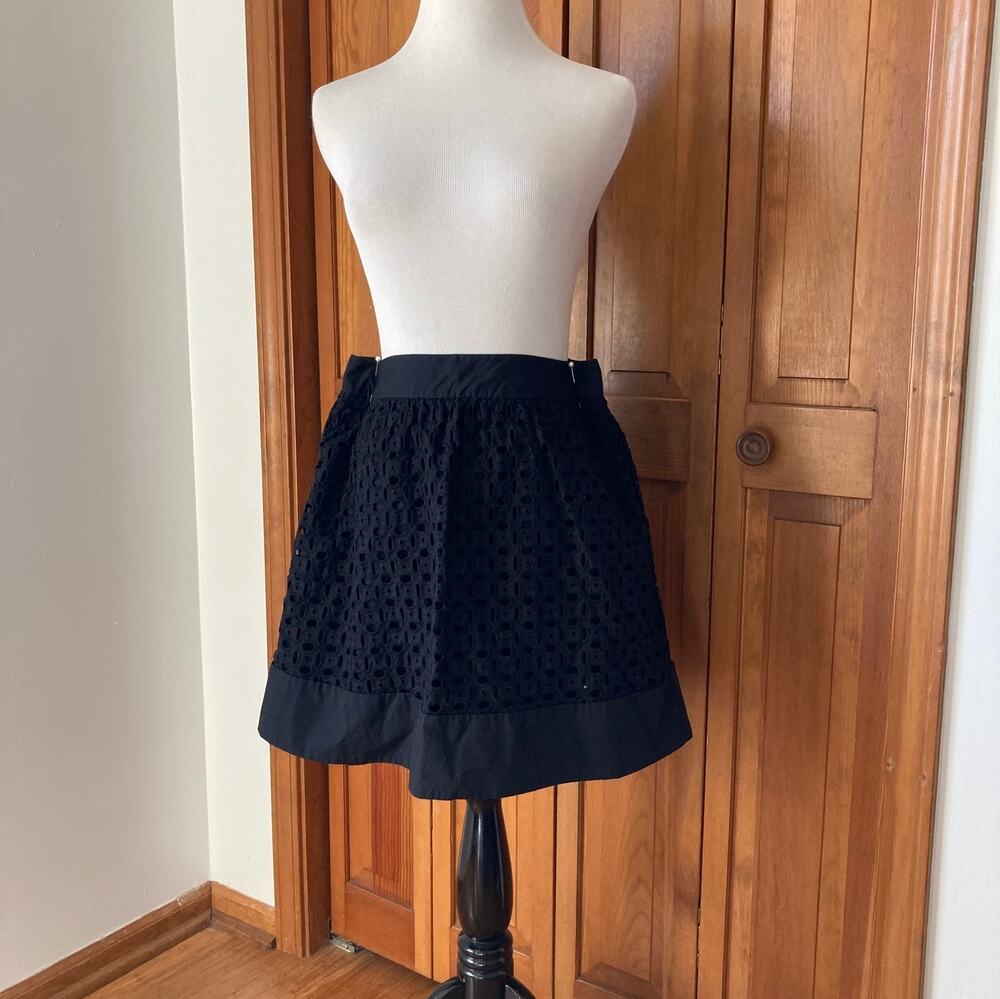 LOFT Black Lace A-line Skirt, Size 6